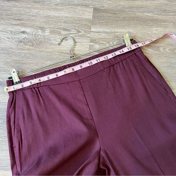 J. Jill maroon linen stretch ankle pants women’s size M TALL - Picture 3 of 8